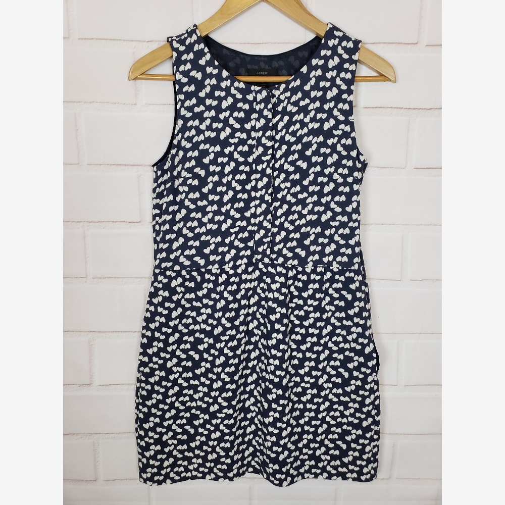 J. Crew Heart Print Lined Dress Size 2